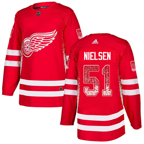 Adidas Red Wings #51 Frans Nielsen Red Home Authentic Drift Fashion Stitched NHL Jersey