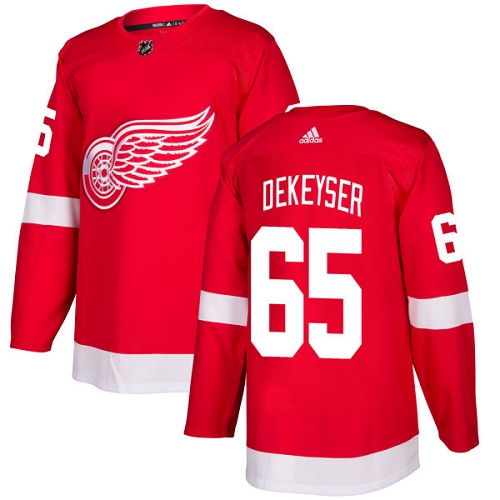 Adidas Red Wings #65 Danny DeKeyser Red Home Authentic Stitched NHL Jersey