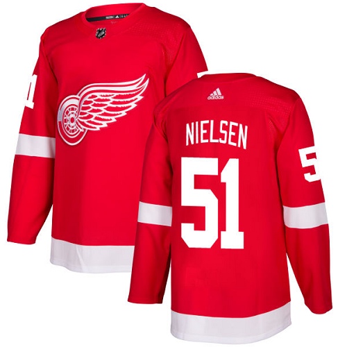 Adidas Red Wings #51 Frans Nielsen Red Home Authentic Stitched NHL Jersey