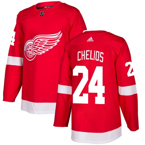 Adidas Red Wings #24 Chris Chelios Red Home Authentic Stitched NHL Jersey