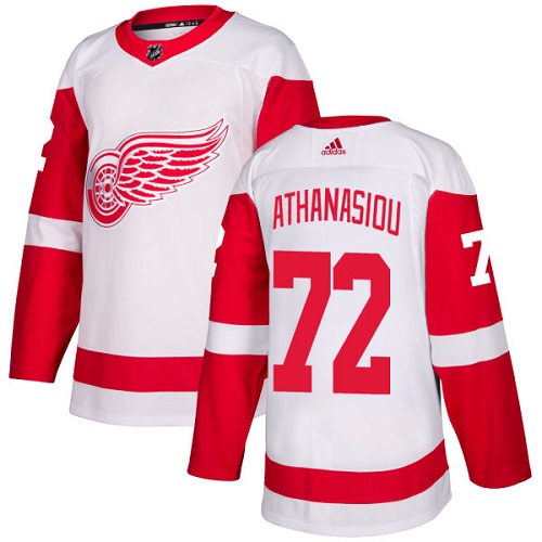 Adidas Red Wings #72 Andreas Athanasiou White Road Authentic Stitched NHL Jersey