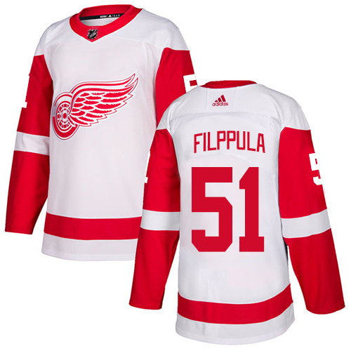 Adidas Red Wings #51 Valtteri Filppula White Road Authentic Stitched NHL Jersey