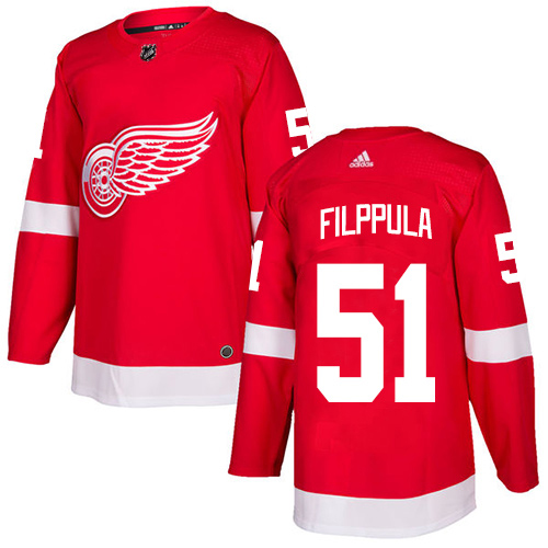 Adidas Red Wings #51 Valtteri Filppula Red Home Authentic Stitched NHL Jersey