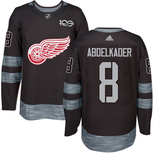 Adidas Red Wings #8 Justin Abdelkader Black 1917-2017 100th Anniversary Stitched NHL Jersey