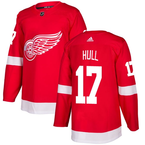 Adidas Red Wings #17 Brett Hull Red Home Authentic Stitched NHL Jersey