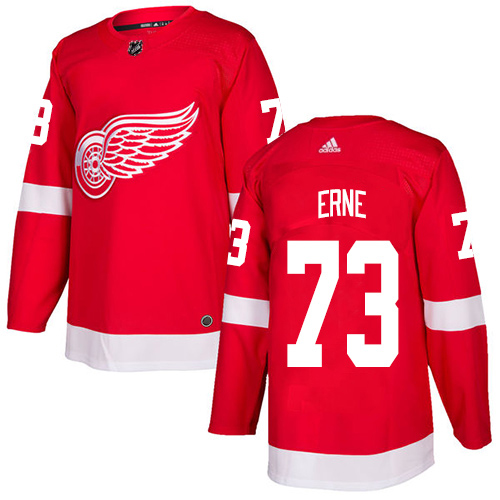 Adidas Red Wings #73 Adam Erne Red Home Authentic Stitched NHL Jersey