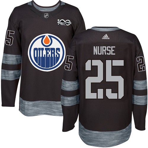 Adidas Oilers #25 Darnell Nurse Black 1917-2017 100th Anniversary Stitched NHL Jersey