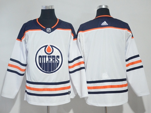 Adidas Oilers Blank White Road Authentic Stitched NHL Jersey