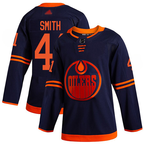 Adidas Oilers #41 Mike Smith Navy Alternate Authentic Stitched NHL Jersey