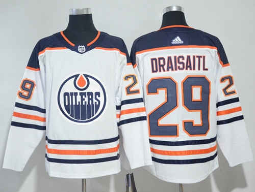 Adidas Oilers #29 Leon Draisaitl White Road Authentic Stitched NHL Jersey