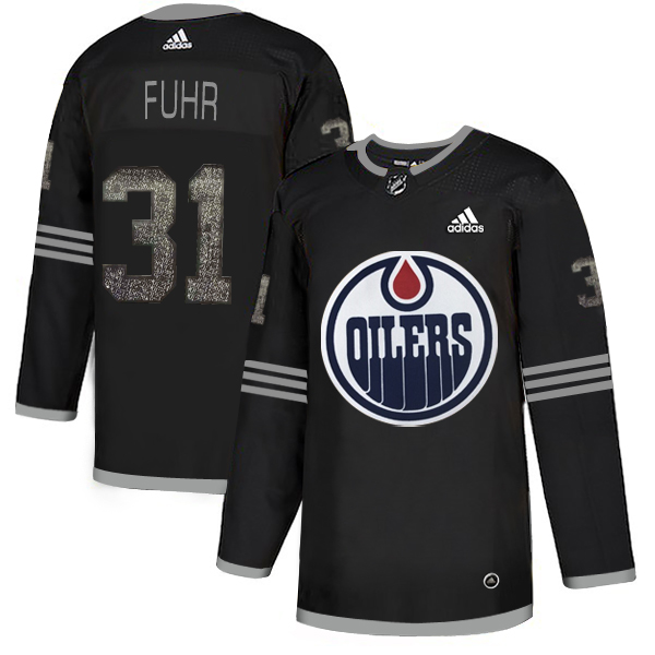 Adidas Oilers #31 Grant Fuhr Black Authentic Classic Stitched NHL Jersey