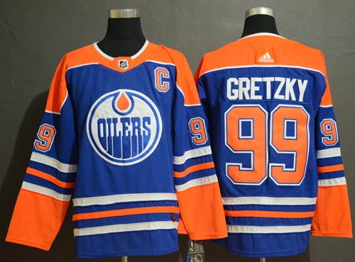 Adidas Oilers #99 Wayne Gretzky Royal Blue Alternate Authentic Stitched NHL Jersey