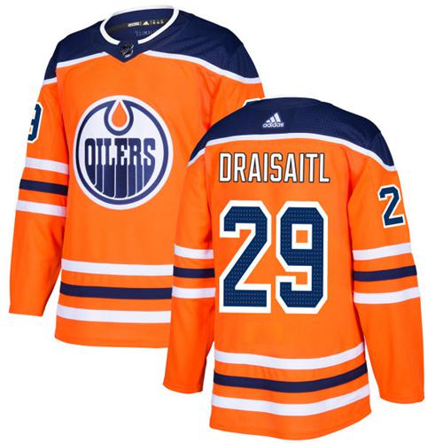Adidas Oilers #29 Leon Draisaitl Orange Home Authentic Stitched NHL Jersey