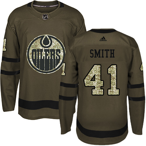 Adidas Oilers #41 Mike Smith Green Salute to Service Stitched NHL Jersey