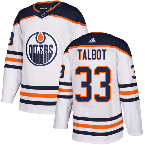 Adidas Oilers #33 Cam Talbot White Road Authentic Stitched NHL Jersey