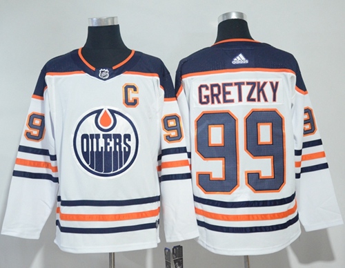 Adidas Oilers #99 Wayne Gretzky White Road Authentic Stitched NHL Jersey