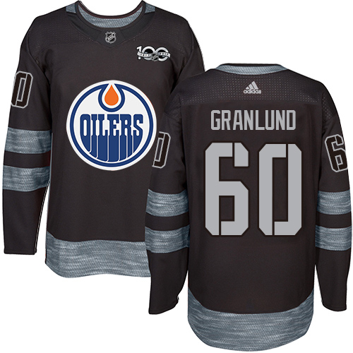 Adidas Oilers #60 Markus Granlund Black 1917-2017 100th Anniversary Stitched NHL Jersey