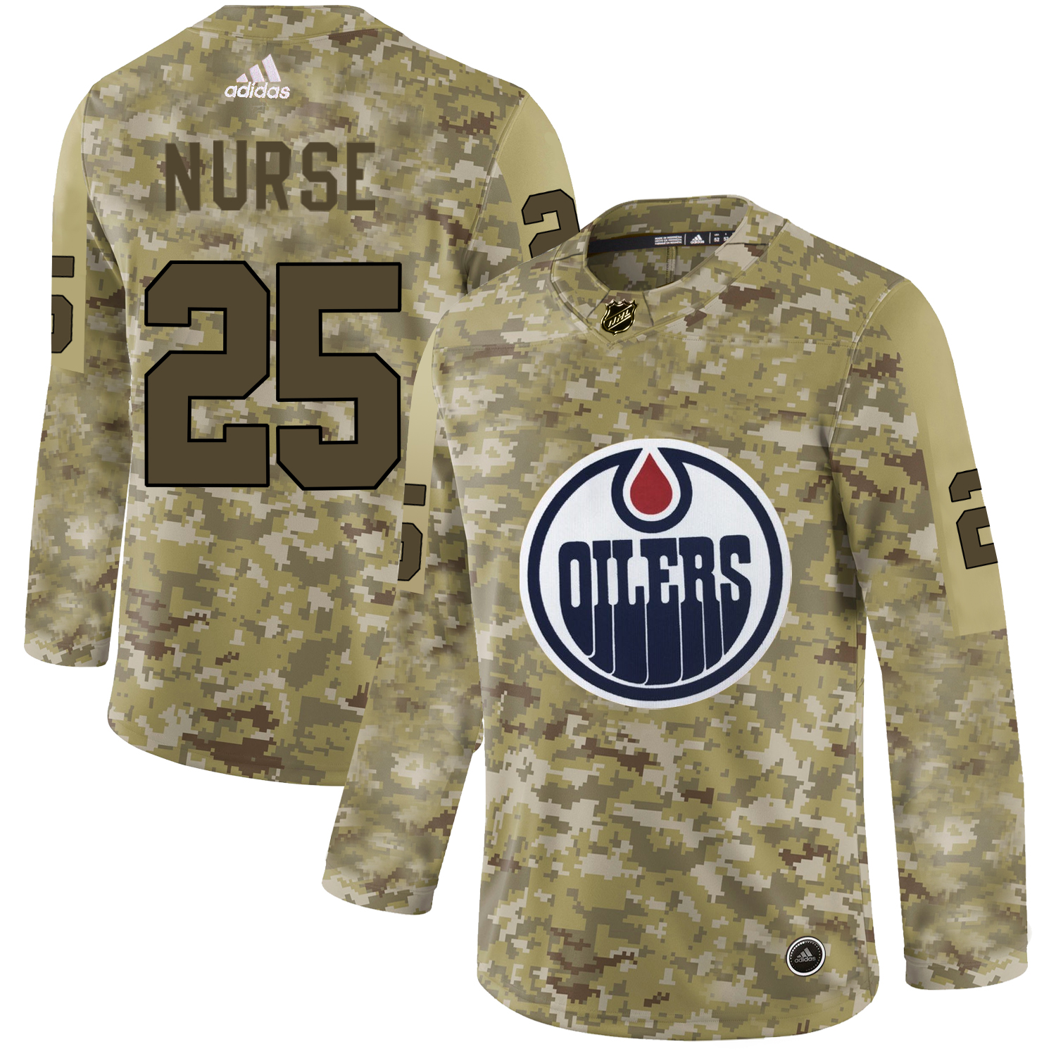 Adidas Oilers #25 Darnell Nurse Camo Authentic Stitched NHL Jersey