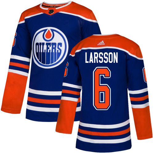 Adidas Oilers #6 Adam Larsson Royal Blue Alternate Authentic Stitched NHL Jersey