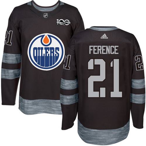 Adidas Oilers #21 Andrew Ference Black 1917-2017 100th Anniversary Stitched NHL Jersey