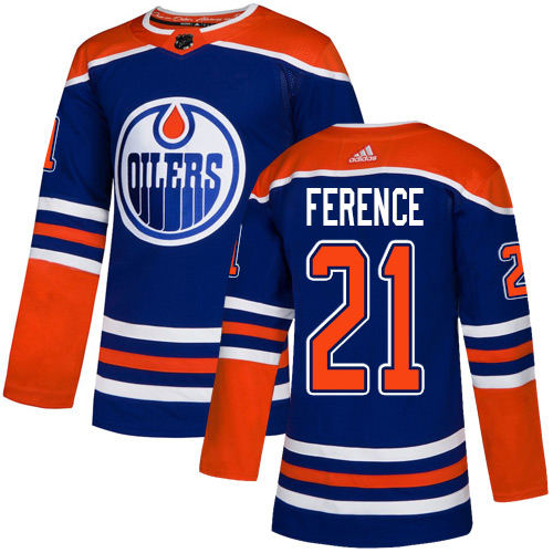 Adidas Oilers #21 Andrew Ference Royal Blue Alternate Authentic Stitched NHL Jersey