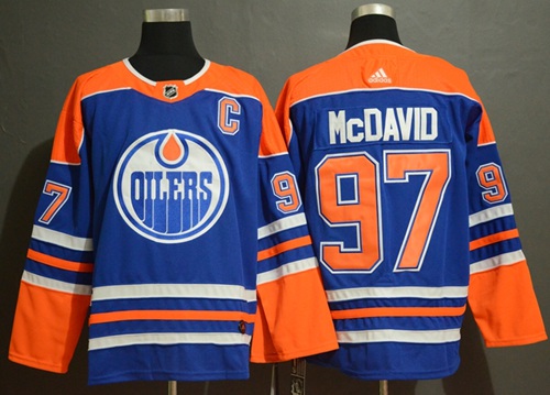 Adidas Oilers #97 Connor McDavid Royal Blue Alternate Authentic Stitched NHL Jersey