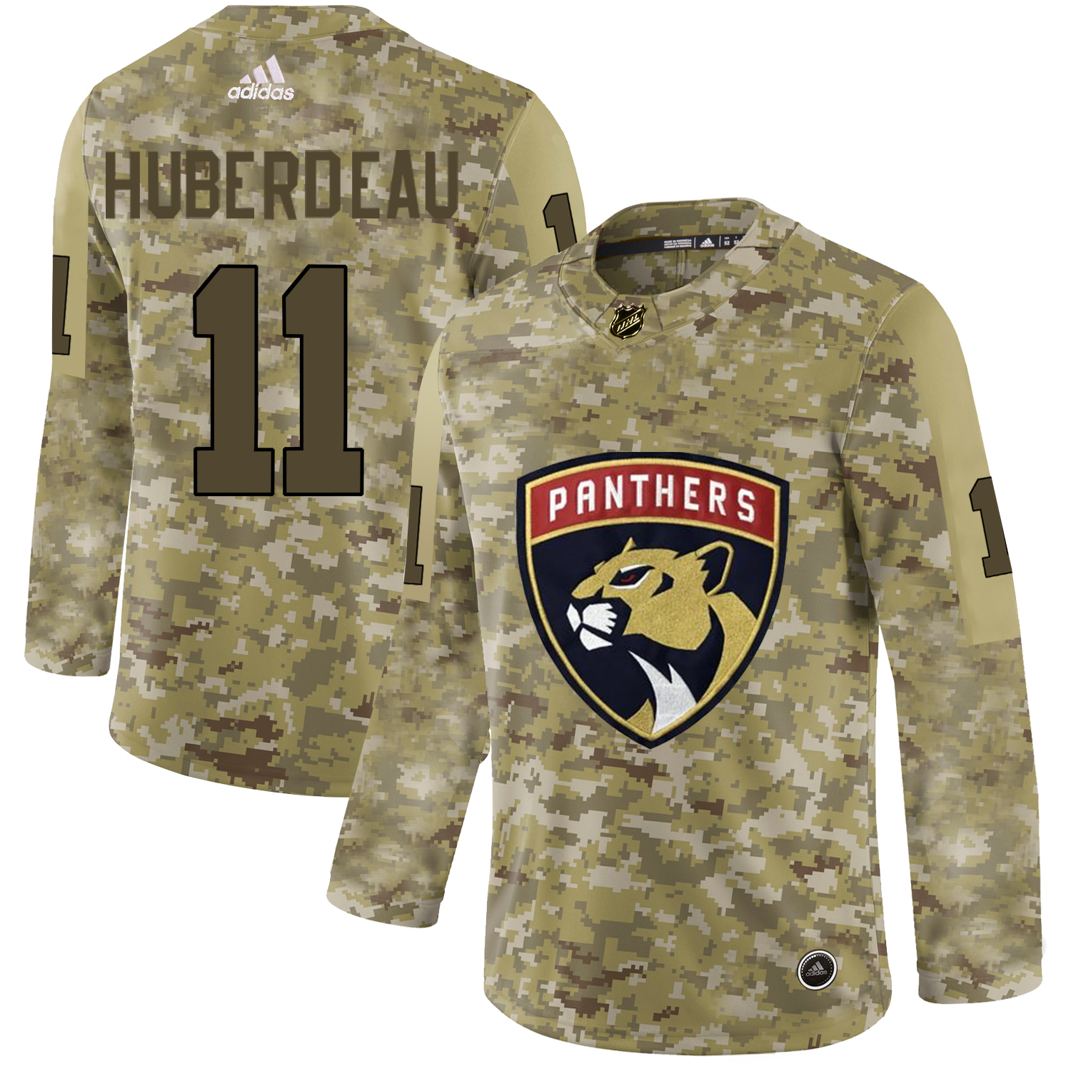 Adidas Panthers #11 Jonathan Huberdeau Camo Authentic Stitched NHL Jersey