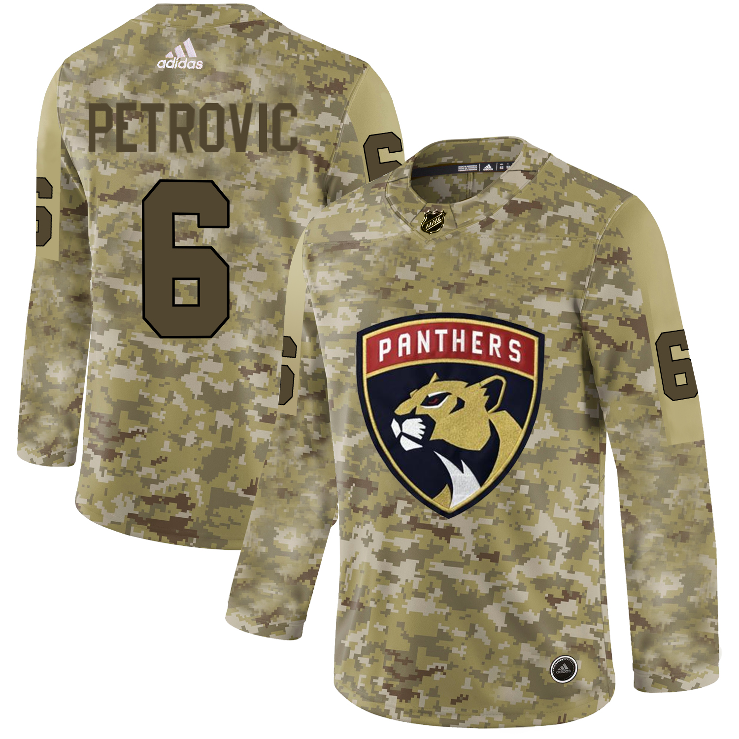 Adidas Panthers #6 Alexander Petrovic Camo Authentic Stitched NHL Jersey