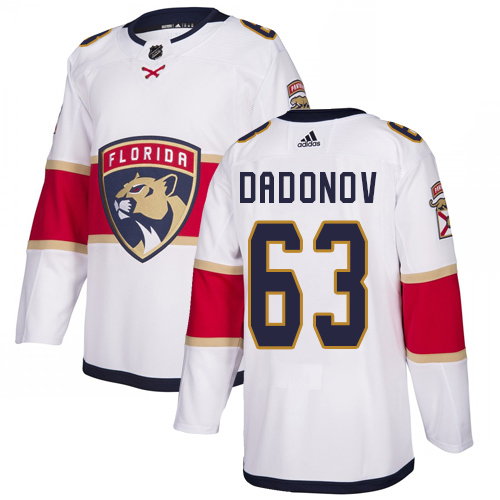 Adidas Panthers #63 Evgenii Dadonov White Road Authentic Stitched NHL Jersey