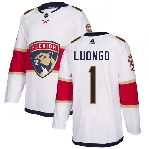 Adidas Panthers #1 Roberto Luongo White Road Authentic Stitched NHL Jersey