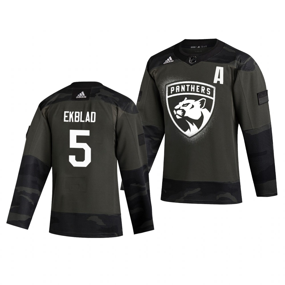 Florida Panthers #5 Aaron Ekblad Adidas 2019 Veterans Day Men's Authentic Practice NHL Jersey Camo