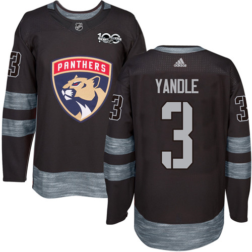 Adidas Panthers #3 Keith Yandle Black 1917-2017 100th Anniversary Stitched NHL Jersey