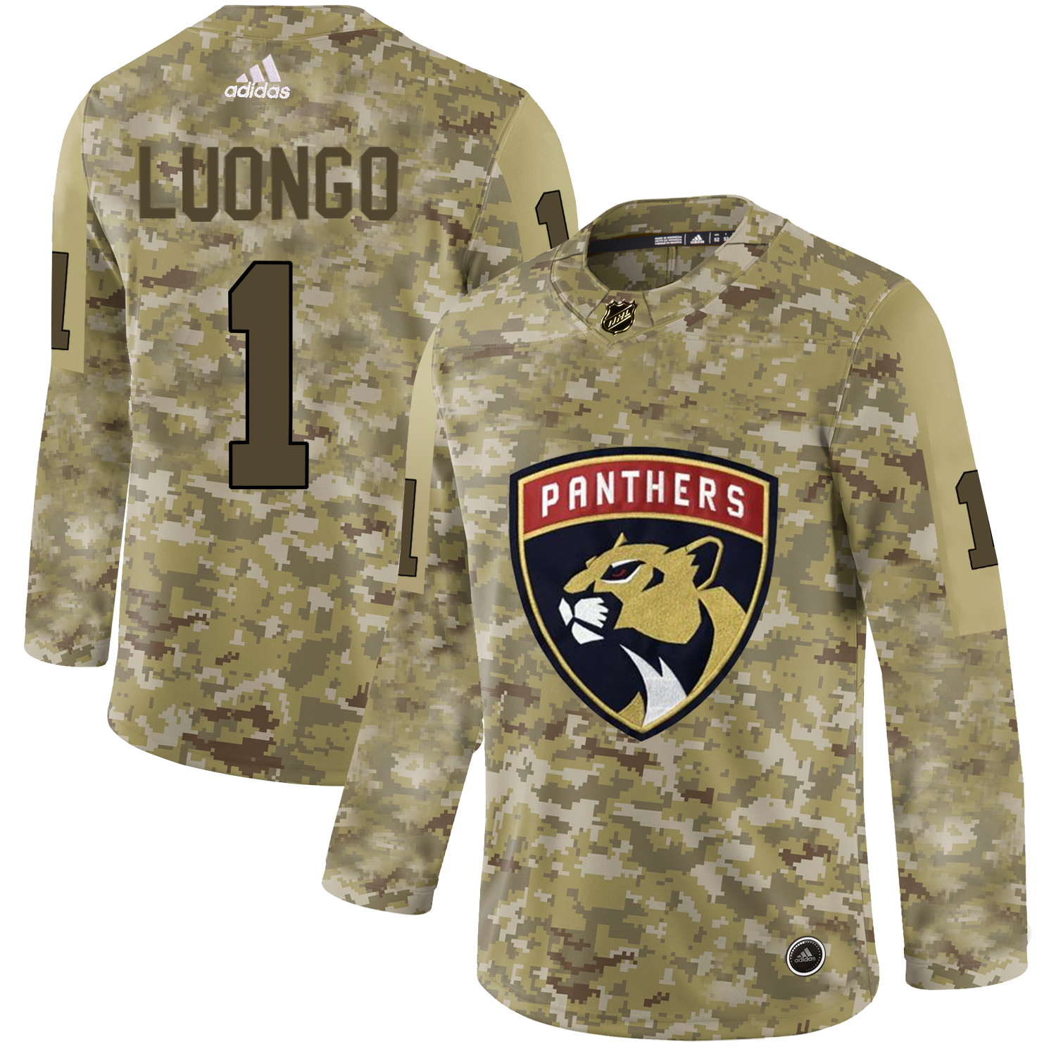 Adidas Panthers #1 Roberto Luongo Camo Authentic Stitched NHL Jersey