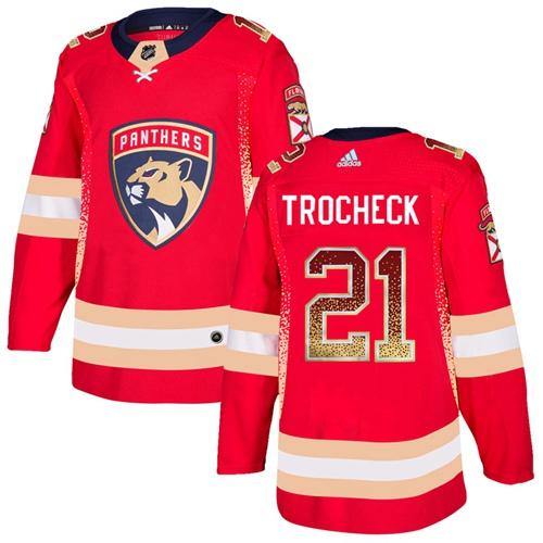 Adidas Panthers #21 Vincent Trocheck Red Home Authentic Drift Fashion Stitched NHL Jersey