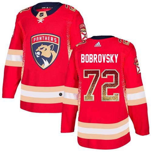 Adidas Panthers #72 Sergei Bobrovsky Red Home Authentic Drift Fashion Stitched NHL Jersey