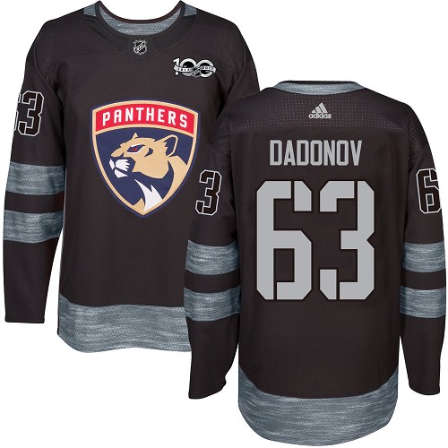Adidas Panthers #63 Evgenii Dadonov Black 1917-2017 100th Anniversary Stitched NHL Jersey