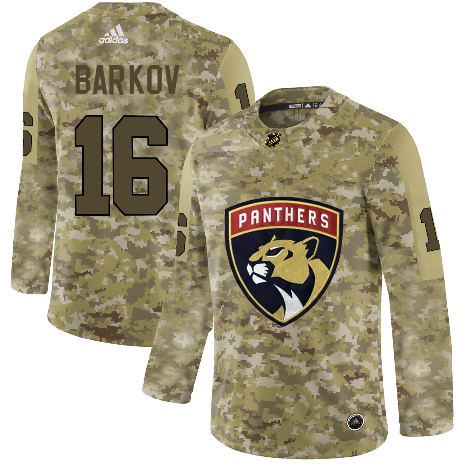 Adidas Panthers #16 Aleksander Barkov Camo Authentic Stitched NHL Jersey
