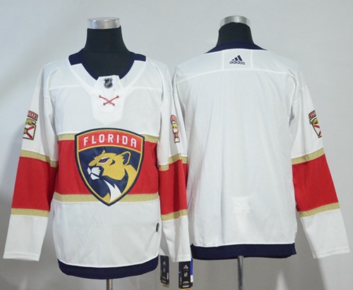 Adidas Panthers Blank White Road Authentic Stitched NHL Jersey