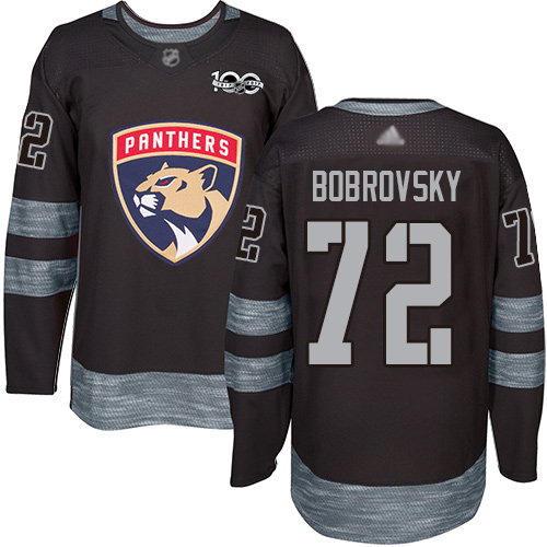 Adidas Panthers #72 Sergei Bobrovsky Black 1917-2017 100th Anniversary Stitched NHL Jersey