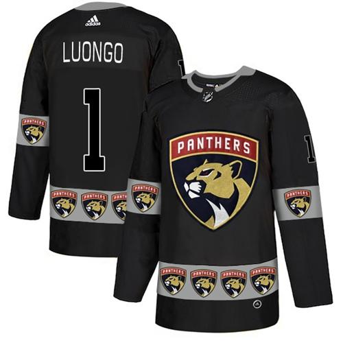 Adidas Panthers #1 Roberto Luongo Black Authentic Team Logo Fashion Stitched NHL Jersey