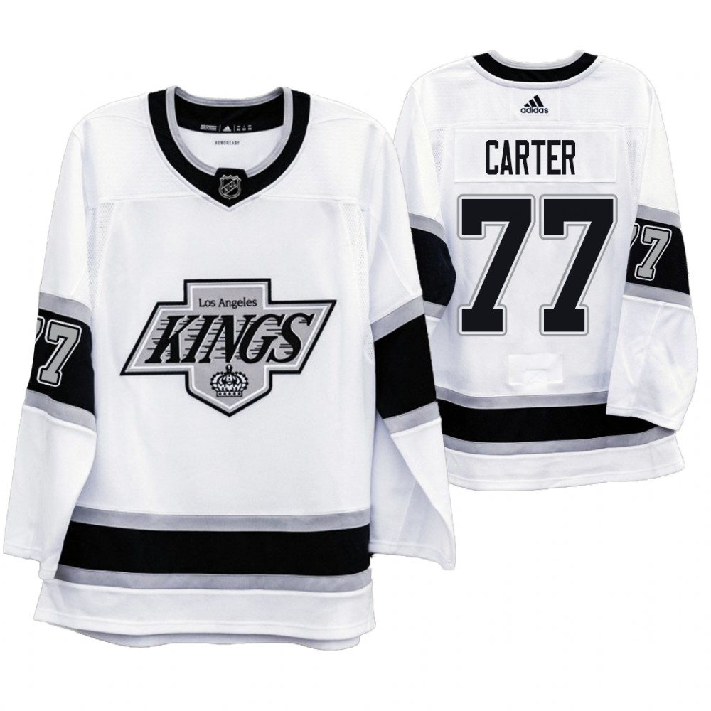 Los Angeles Kings #77 Jeff Carter Men's Adidas 2019-20 Heritage White Throwback 90s NHL Jersey