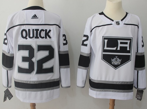 Adidas Kings #32 Jonathan Quick White Road Authentic Stitched NHL Jersey