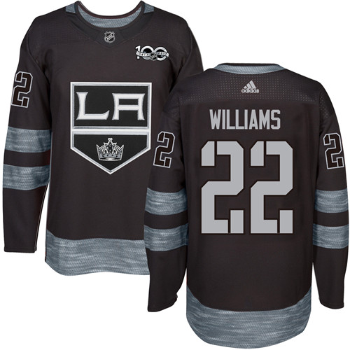 Adidas Kings #22 Tiger Williams Black 1917-2017 100th Anniversary Stitched NHL Jersey