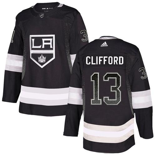 Adidas Kings #13 Kyle Clifford Black Home Authentic Drift Fashion Stitched NHL Jersey