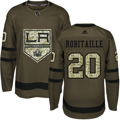 Adidas Kings #20 Luc Robitaille Green Salute to Service Stitched NHL Jersey
