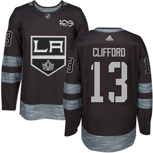 Adidas Kings #13 Kyle Clifford Black 1917-2017 100th Anniversary Stitched NHL Jersey