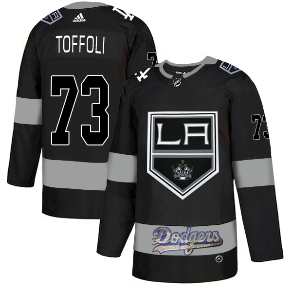 Adidas Kings X Dodgers #73 Tyler Toffoli Black Authentic City Joint Name Stitched NHL Jersey