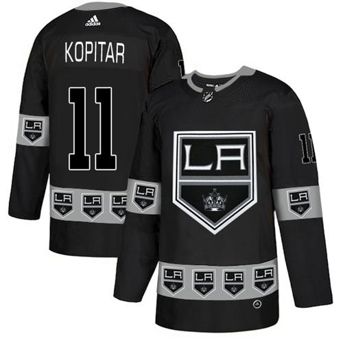 Adidas Kings #11 Anze Kopitar Black Authentic Team Logo Fashion Stitched NHL Jersey