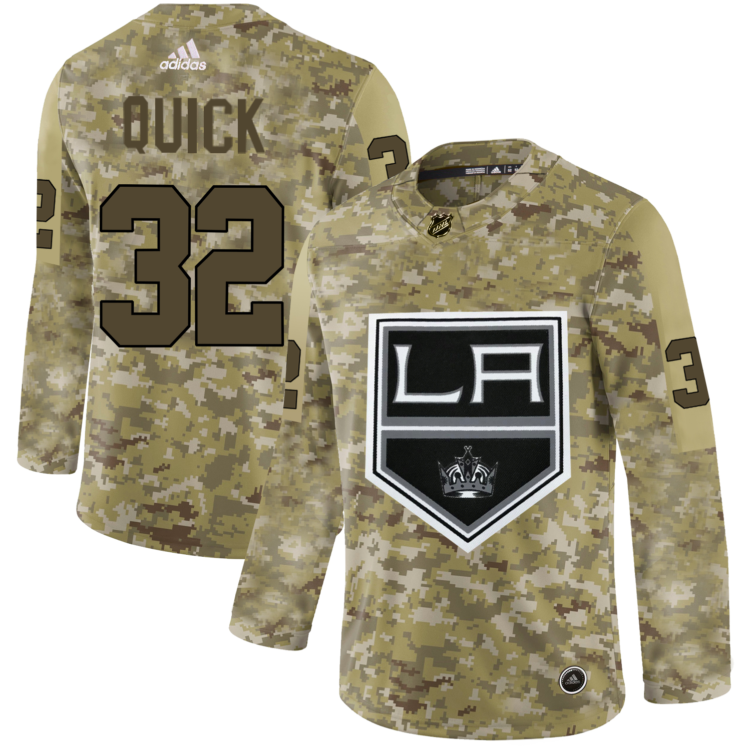 Adidas Kings #32 Jonathan Quick Camo Authentic Stitched NHL Jersey