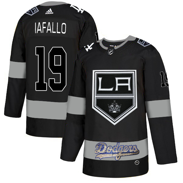 Adidas Kings X Dodgers #19 Alex Iafallo Black Authentic City Joint Name Stitched NHL Jersey